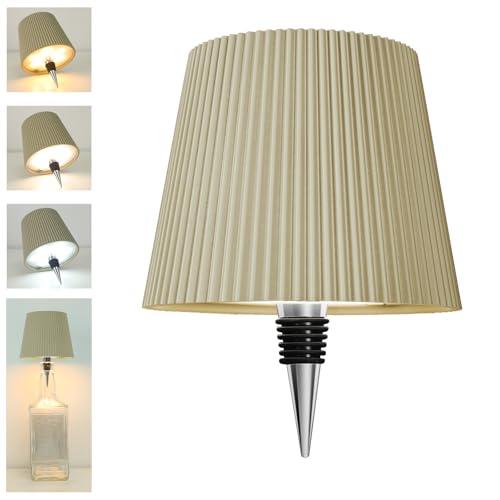 Beaeet lampada bottiglia LED beige chiaro, ricaricabile USB-C, senza fili, IP54, 3 tonalità dimmerabili, per bottiglie in vetro da tavolo, balcone, terrazza, campeggio, feste