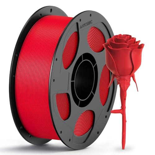 ANYCUBIC Filamento PETG 1,75 mm, Filamento Robusto e Durevole per Stampanti 3D, Eccellente Adesione Degli Strati, Adatto Alla Maggior Parte Delle Stampanti FDM, 1KG Rosso