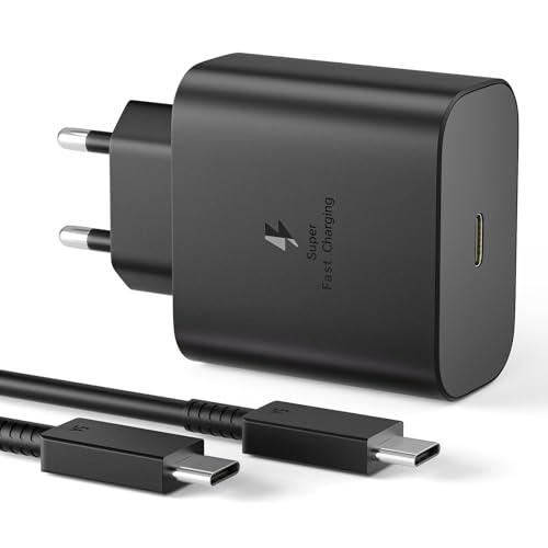 Caricabatterie 45W, Caricatore USB C Rapido per Samsung Galaxy S25 S24 S23 S23+ /S23 Ultra/S22/S21/S20/Note20/A73/A53/S10 con 1.5M Cavo, USB C Caricatore Tipo C Spina Ricarica Adattatore