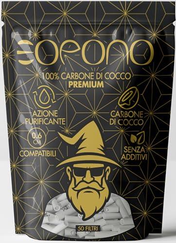 EOPONO® 50 Filtri Carbone Attivo Ø6mm Doppia Ceramica-Filtraggio Naturale-Compatibili Slim-Confezione Compatta da 50 Pezzi