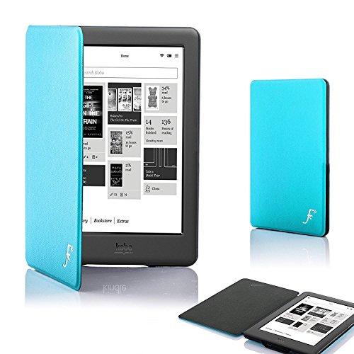 Forefront Cases Custodia per Kobo Glo HD (2015, Modello: N437, N587) - Custodia Protettiva Magnetica - Smart Auto Sveglia Sonno Funzione - Sottile, Leggero Cover - Azzurro