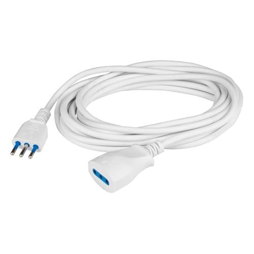 Prolunga Elettrica 10 Metri con Presa Bipasso 10/16A, 1500W, 150V, Bianca