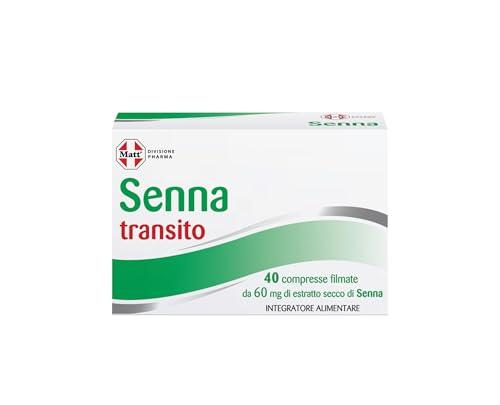Matt, Senna Attiva, Integratore Alimentare per Favorire il Transito Intestinale, Utile per il Benessere di Stomaco e Intestino, Confezione da 40 Compresse, 5,28 g