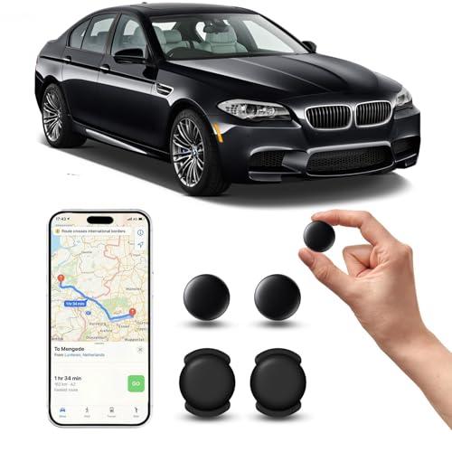 GPS Tracker per Auto, Magnetico Nascosto Localizzatore Gps Senza SIM senza abbonamento, Auto Localizzatore Compatibile con Apple Find My App(IOS) per Bambini, Animali Domestici (2 nero)