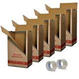 KIT 4 SCATOLE TRASLOCO PORTA ABITI CAPI APPESI cm. 50x60 H 112 CON APPENDINO + 1 NASTRO ADESIVO OMAGGIO