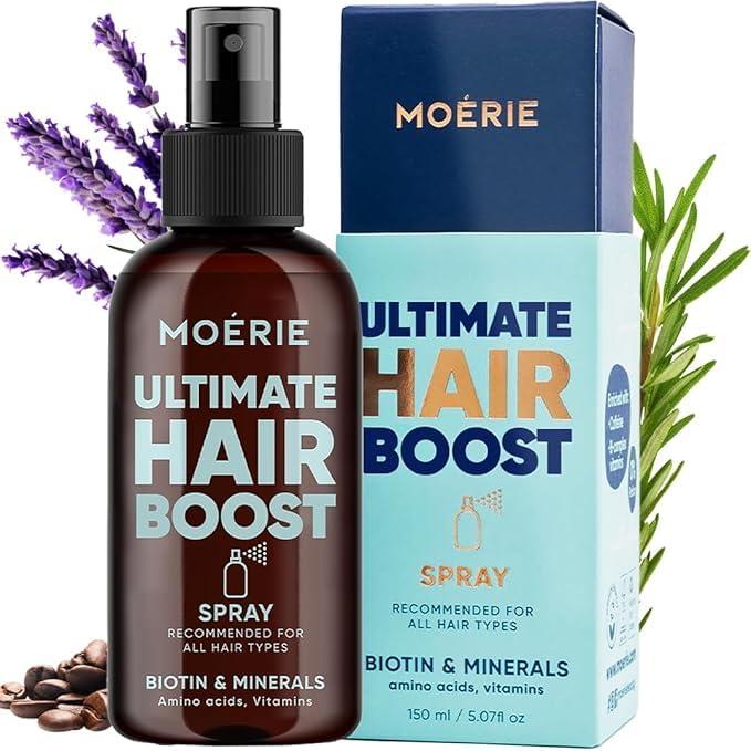 Moerie Ultimate Mineral Hair Growth Spray – For Longer, Thicker, Fuller Hair - with Biotin & Caffeine - Vegan Hair Products – Paraben Free – All Hair Types – Reverse Hair Loss
