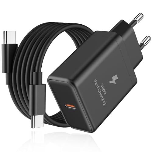 Caricatore USB C per Samsung- 45W USBC Caricabatterie Alimentatore Presa Spina Carica Tipo C Ricarica Adattatore Galaxy S25 S24 S23 S23+ /S23 Ultra /S22/S21/S20/Note20/A73/A53/S10 con 2M Cavo Poamnfn