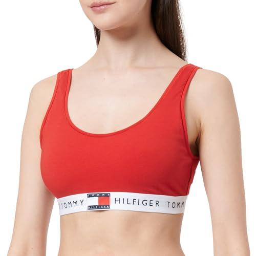 Tommy Hilfiger Donna Bralette Unlined con Fascia con Logo, Rosso (Primary Red), M