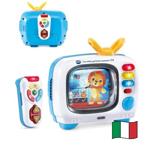 VTech La Mia Prima Smart TV, Televisione Interattiva per Bambini, Telecomando Interattivo Incluso, 10 Canali, 5 Canali Bilingue Italiano e Inglese, Spegnimento Automatico, Batterie Incluse, 12-36 Mesi