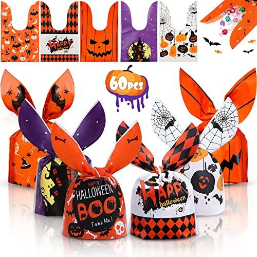 Mizijia 60 Pezzi Sacchetti di Caramelle di Halloween, Sacchetti Regalo per Caramelle di Halloween, Halloween Borse di Dolcetto o Scherzetto, Forniture per Feste di Halloween, Decorazioni di Halloween