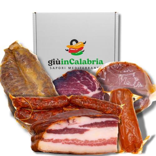 Box Salumi Artigianali Calabresi: Capocollo, Guanciale, Nduja, Soppressata, Salsiccia e Filetto - Delizie tradizionali della Calabria - Sapori Mediterranei