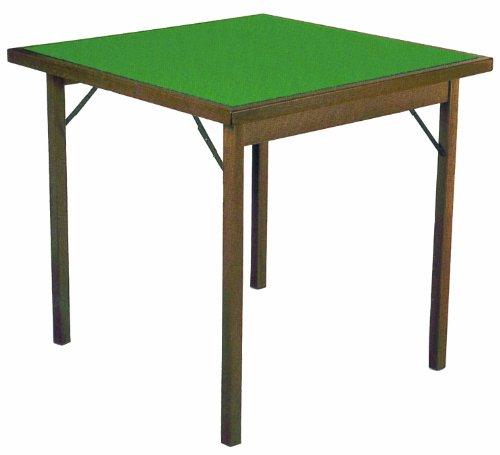 Karn Linea Gioco Classic – Tavolo da Gioco Quadrato 80×80 cm in Faggio Massello – Tavolo Pieghevole Compatto con Panno Verde per Giochi di Carte – Made in Italy