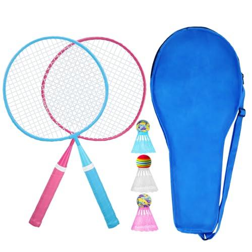 KH Set di 2 o 4 racchette da badminton per adulti bambini, racchette, volani e borsa per il trasporto inclusi