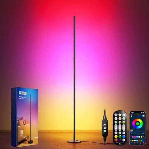 YICAIZI Lampada da terra a LED per soggiorno – 160 cm RGB Piantana Lampada da Terra Dimmerabile con telecomando e app, 16 milioni di colori, modalità musica, e Timer e DIY Modalità