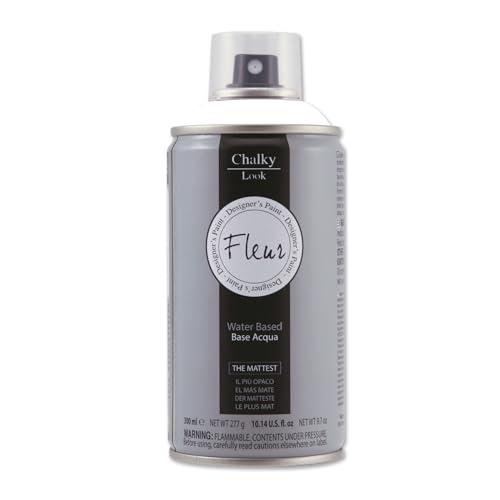 FLEUR Spray Vernice Chalk Paint, Extra Opaco, all' Acqua senza Odore, MultiSuperficie, 300 ml F01 Titanium White, Effetto Gesso, Shabby Chic Vintage, per Mobili, per Interno - Esterno