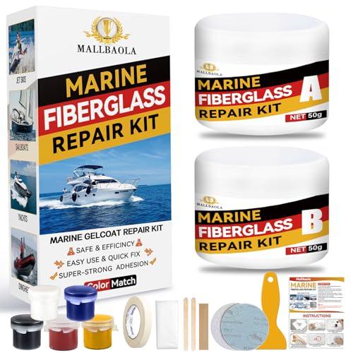 Kit di Riparazione in Vetroresina Marina, Kit di Riparazione Gel per Barche, Kit Riparazione Vetroresina, Vetroresina Kit Riparazione per Riparare Fori Schegge Crepe (Abbinamento Colore)