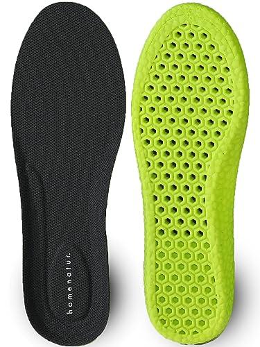 HOMENATUR Solette Scarpe Gel Memory Uomo Donna - PU - Uso Quotidiano - Scarpe Sportive Foam Lavoro - Plantari Flessibile Traspirante - Riduzione della Pressione Durante la Camminata (43-44)