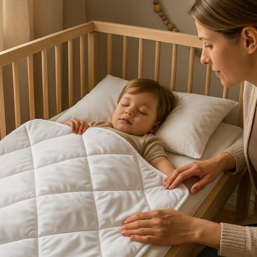 SOHYGGE Set Piumone e Trapunta Prima Infanzia 100x135 + Cuscino 35x55 cm – Per Letto 70x140 – Morbido e Traspirante – 4 Stagioni – Lavabile 60 °C – OEKO-TEX – Biancheria da Letto per Neonato e Bambino