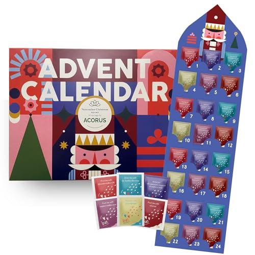 Acorus - Calendario dell'Avvento 2025 Schiaccianoci del tè – 6 gusti natalizi – 24 bustine di tè per il conto alla rovescia di Natale – Idea regalo per il periodo invernale festivo