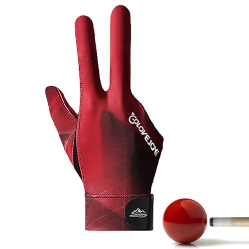 Raxove Guanti da Biliardo Unisex, Guanti Sportivi da Biliardo - Guanti per tiratori di tasselli, Mano Sinistra/Destra, Guanti da Piscina a 3 Dita, processo di Giunzione, Sport Carambola
