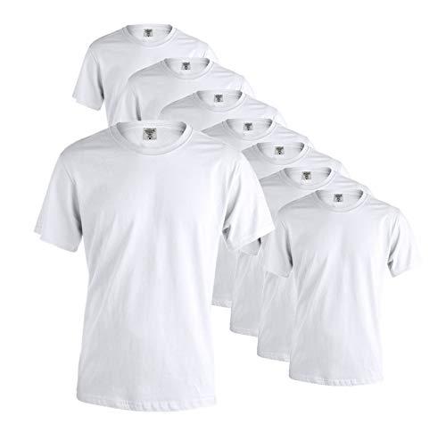Publiclick T-shirt Lotto (confezione da 5) unità Keya, magliette cotone 150 g disponibili 13 colori diversi, bianco, M