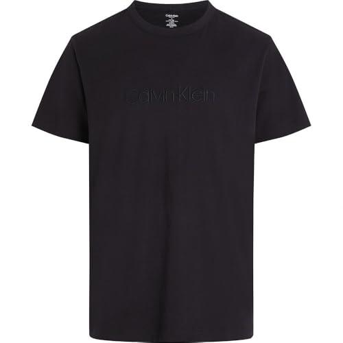 Calvin Klein T-shirt Maniche Corte Uomo Crew Neck Scollo Rotondo, Nero (Black), M