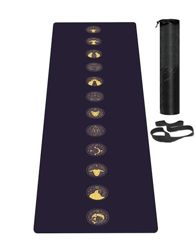 LaiEr Esterilla de Yoga Antideslizante Esterilla de Ejercicio Ecológica con Correa de Transporte, Esterilla Gruesa de Ejercicio y Entrenamiento para Yoga, Pilates y Fitness (183CM*61CM*6MM)