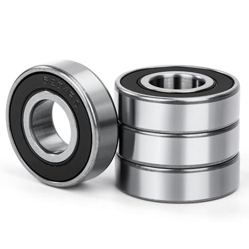4 Pezzi 6204-2RS Cuscinetti a sfera 20x47x14mm Doppia Guarnizione in Gomma e Acciaio Cromato e Pre-lubrificati, 6204RS Cuscinetto a Sfere a Gola Profonda per DIY Macchine
