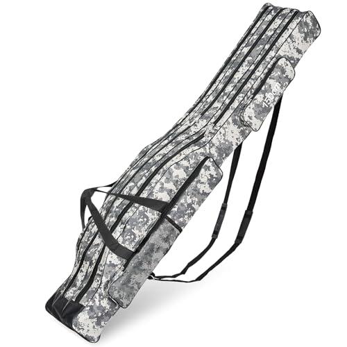 Borsa da Pesca 3 Strati - Sacca Porta Canne 150cm Oxford, Zaino e Fodero per Trasporto Attrezzatura e Accessori, Custodia Portatile per Canna