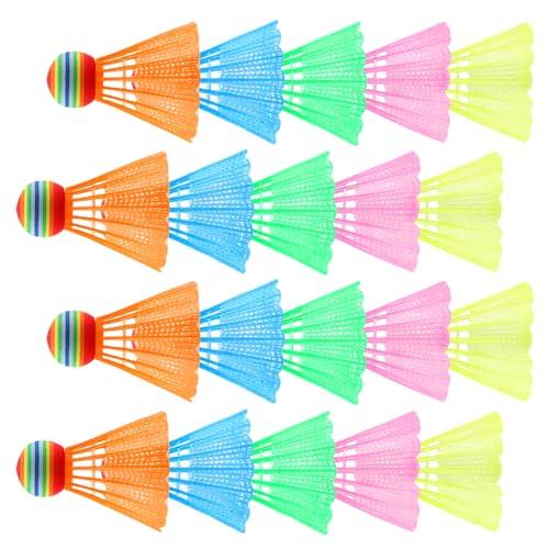 CATELL 20 Pezzi Volani da Badminton, Colorate Volano Badminton in Plastica Shuttlecocks Durevole per Allenamento Competizione Famiglie Principianti Professionisti