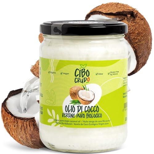 Olio di Cocco Biologico - 500 ml. Olio di Cocco Alimentare Bio Puro. Olio di Cocco per Capelli Corpo e Viso. Coconut Oil Organic Vergine. Liquido Sopra i 23° Burroso/Burro sotto.