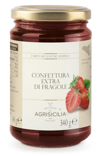 Confettura extra di fragole vasetto da 340 g, tanta buona frutta per la tua colazione e merenda
