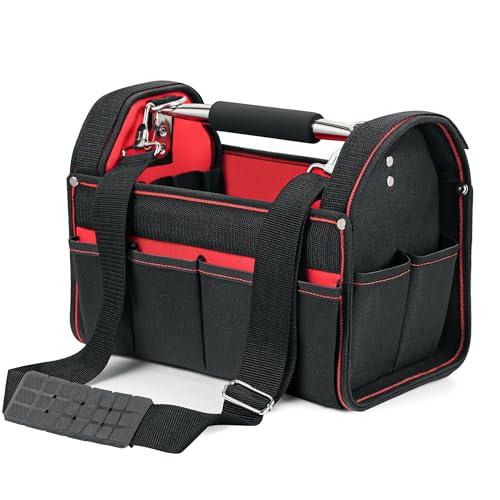 Borsa portautensili XL con scomparti interni ed esterni tracolla regolabile e maniglia di trasporto