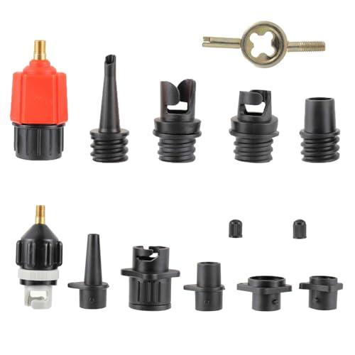 CDDCWZ Adattatore per Pompa Valvola SUP Gonfiabile SUP Compressore con 9 Bocchettini, Adattatore per Pompa dell'Aria per Paddle Board, Canoe, gommoni, Kayak, Letti gonfiabili