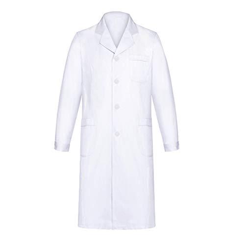 Yulang Camici da Laboratorio, Camice Bianco da Laboratorio per Uomo Donna, Unisex Maniche Lunghe Medico Lavoro Camici Laboratorio, Abbigliamento Camice Uniformi per Studenti