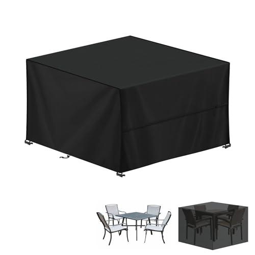LAMUNI Copertura per Mobili da Giardino Impermeabili Copertura Tavolo da Giardino Quadrato Telo Copritavolo da Giardino Tessuto Oxford 420D Copertura per Divano da Esterno, Anti-UV, 140x140x90cm