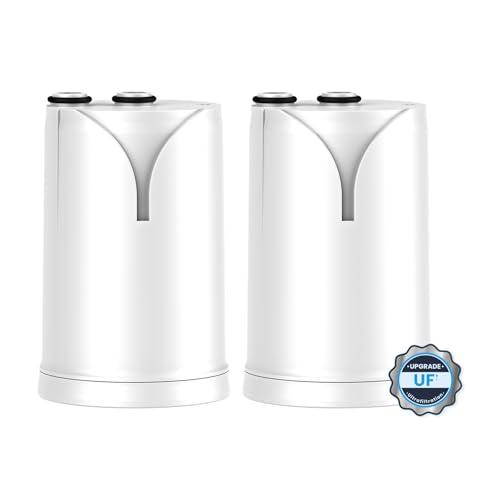 GLACIER FRESH Ultrafiltrazione Filtro acqua rubinetto ON TAP (600L), compatibile Brita® On Tap V/Pro V-MF/HF, 5 stadi - Riduce 99% PFAS, batteri, metalli, cloro e particelle 0,01 µm (2 pezzi)