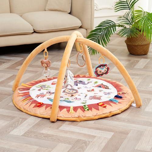 Tappetino Palestrina Montessori Neonato 0-12 Mesi con Archi | Tappeto Evolutivo per Neonati e Neonata | Tappeto Gioco Spesso e Confortevole | Palestra Sensoriale per l’Infanzia | Tappetino Educativo