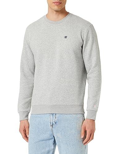 Champion Legacy Basics - Powerblend Fleece Crewneck Felpa, Grigio Melange Chiaro, M Uomo FW23