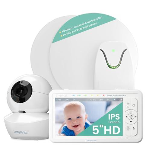 Babysense HD Video Baby Monitor con Telecamera per Luce Notturna e Baby Monitor di Movimento con Avvisi in Tempo Reale per Uso Domestico, 2 in 1