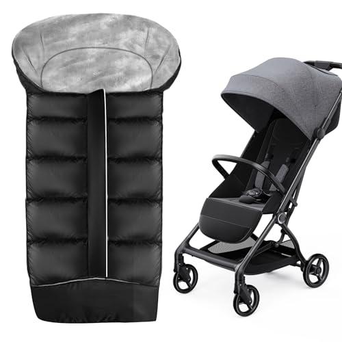 Coprigambe invernale per passeggino, universale, per passeggino, passeggino invernale, con chiusura lampo, strisce riflettenti, impermeabile, per passeggino, passeggino sportivo, colore nero