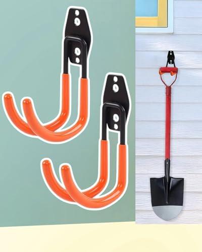 2 ganci da parete sono utilizzati per appendere ganci trasparenti in acciaio resistente, adatti per appendere biciclette, scale, attrezzi da giardino e oggetti di grandi dimensioni in bagni e cucine