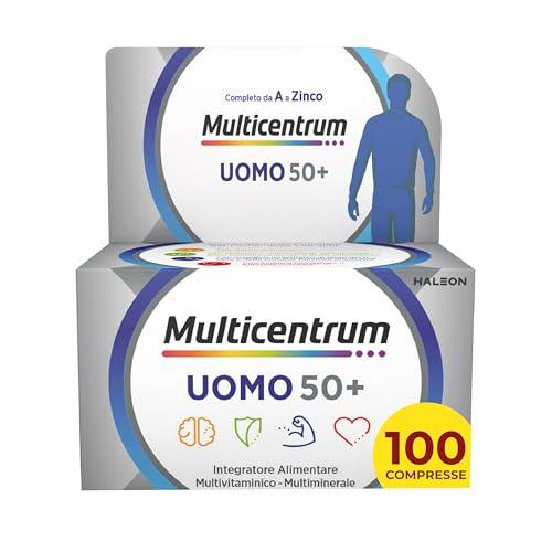 Multicentrum Uomo 50+ Integratore Alimentare Multivitaminico Completo, con Vitamina D3, Supporto Contro la Stanchezza per Uomini oltre 50 anni, 100 Compresse​
