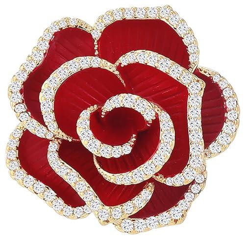 Fiore nastro spilla, Vintage elegante unico spilla di cristallo, moda spilla di strass, Pin badges, accessori gioielli regali, strass pulsante