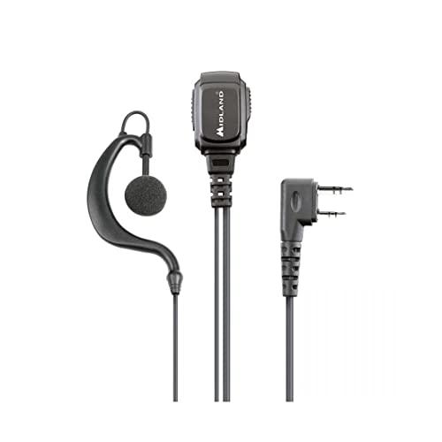 Midland MA21 LK Pro_ Microfono con presa 2 Pin Kenwood, Nero