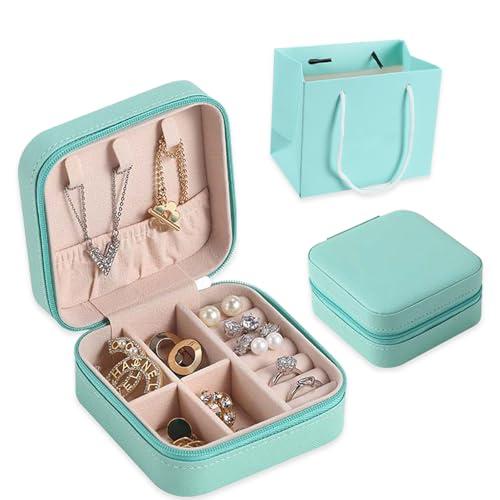 XIANGLONGY Portagioie da Viaggio, Portable Portagioie Piccolo, Portagioie Donna da Viaggio in Pelle Tessuto per Riporre Orecchini/Anelli/Collane Idee Regalo per Ragazza
