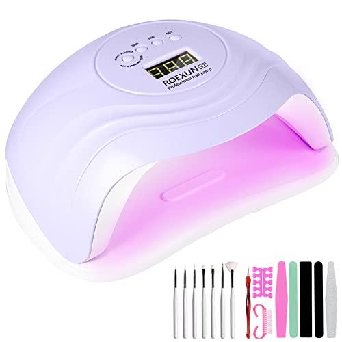 168W Lampada Unghie LED UV,Lampada per Unghie Con 4 Impostazioni Timer,Asciugatrice per Gel a LED per Gel per Smalto Con Sensore Automatico,Per Manicure/Pedicure Lampada Asciuga Smalto Semipermanente