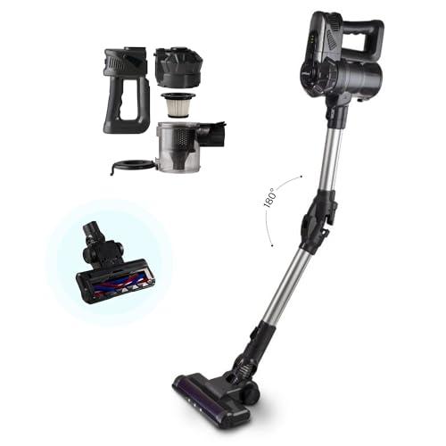 Innoliving INN-662 10Kpa Aspirapolvere Con Tubo Flessibile, Senza Filo, Senza Sacco, 2200 mAh, 0,5 Litri, Autonomia 50 Minuti, Luce LED, Resistente in Metallo, Grigio