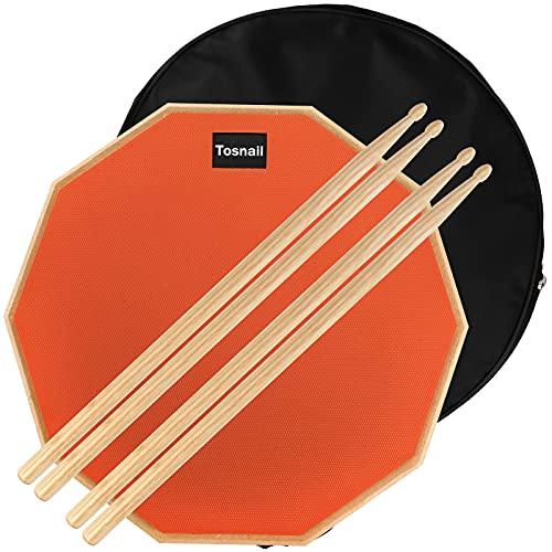 Tosnail 12 pollici Silent Drum Practice Pad con 2 paia di bacchette e custodia