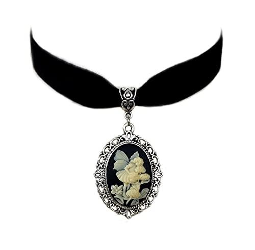Collarino Cammeo Fata Fairy Fatina Fiori Fantasy Vittoriano Elegant Victorian Cameo Choker